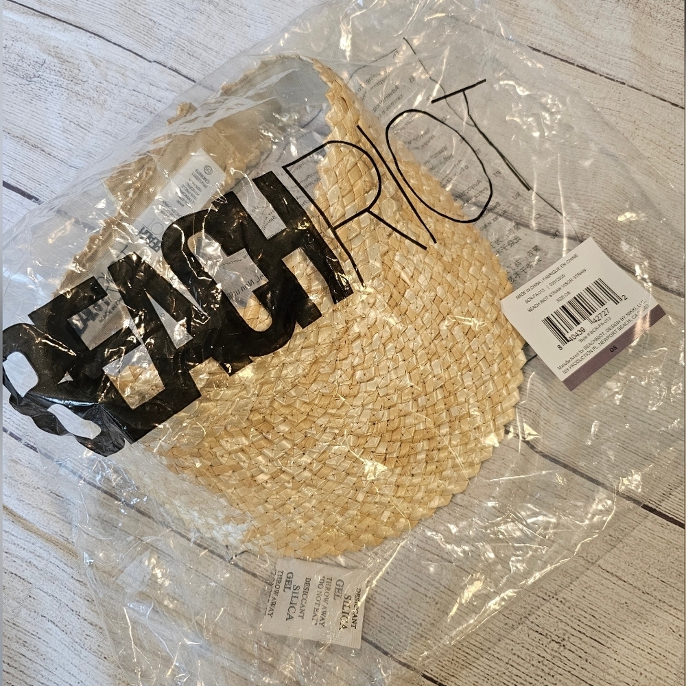 Beach Riot Straw Visor Boho Sun Hat Summer Vacation Resortwear New In Package - Picture 4 of 5